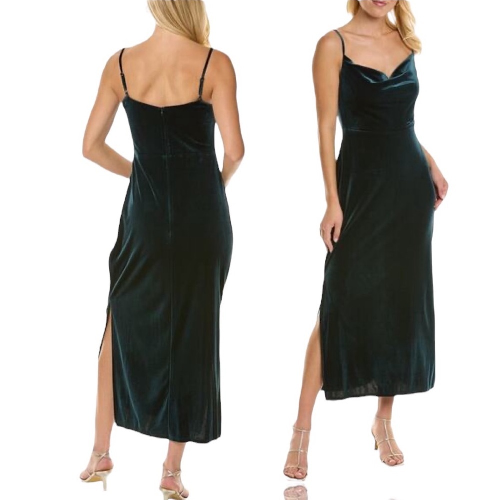 Y2K Taylor Velveteen Maxi Dress 10 Cowl Neck Whimsigoth Dark Fairy - Picture 11 of 11